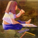 Budding Artist Watercolor Painting