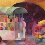 San Miguel Fruit Stand Watercolor Painting