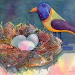 Nesting Watercolor Painting